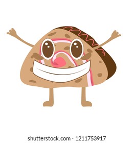Isolated happy dessert cartoon character. Vector illustration design