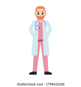 Isolated happy doctor cartoon. Doctor icon - Vector