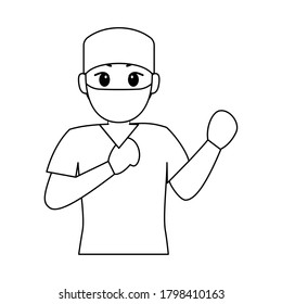 Isolated happy doctor cartoon. Doctor icon - Vector
