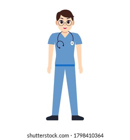 Isolated happy doctor cartoon. Doctor icon - Vector