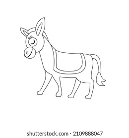 Isolated happy donkey nativity character Vector illustration