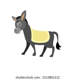 Isolated happy donkey nativity character Vector illustration