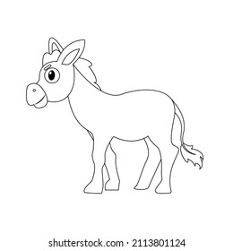 Isolated happy donkey nativity character Vector illustration