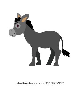 Personaje aislado y feliz de la natividad de los burros Ilustración vectorial
