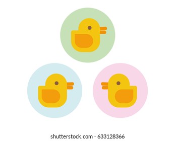 Isolated happy duck. Simple design. Flat colors