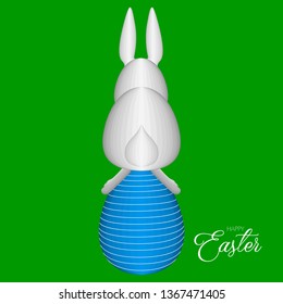 Isolated happy easter banner with a bunny and egg. Vector illustration design