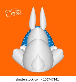Isolated happy easter banner with a bunny and egg. Vector illustration design