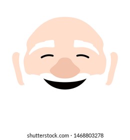 Isolated happy elder man avatar over a white background - Vector