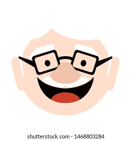 Isolated happy elder man avatar over a white background - Vector