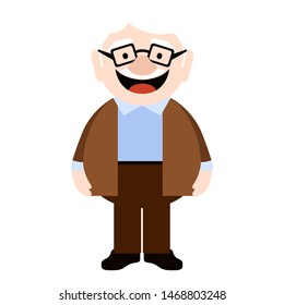 Isolated happy elder man over a white background - Vector
