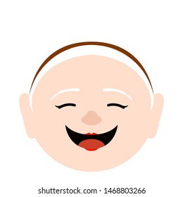 Isolated happy elder woman avatar over a white background - Vector