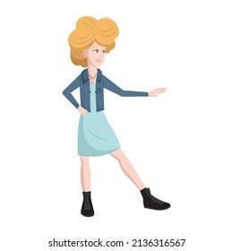 Isolated happy female hipster character cartoon Vector