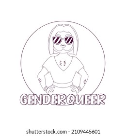 Isolated happy genderqueer person Vector illustration desing