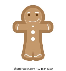 Isolated happy gingerbread man. Vector illustration design