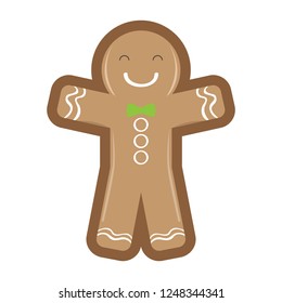Isolated happy gingerbread man. Vector illustration design