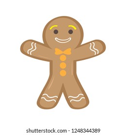 Isolated happy gingerbread man. Vector illustration design