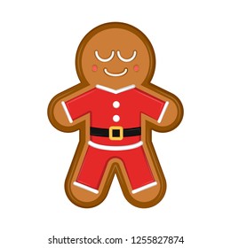 Isolated happy gingerman cookie. Vector illustration design