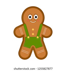 Isolated happy gingerman cookie. Vector illustration design