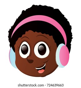 Isolated happy girl avatar on a white background, vector illustration