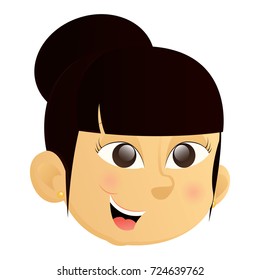 Isolated happy girl avatar on a white background, vector illustration