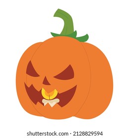 Isolated happy halloween pumpkin with a candle Vector
