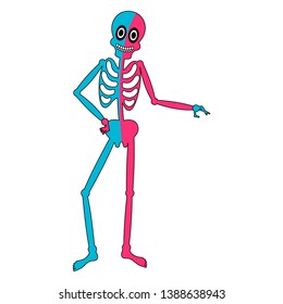 Isolated happy human skeleton cartoon image - Vector