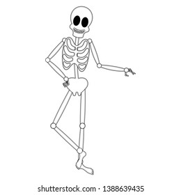 Isolated happy human skeleton cartoon image - Vector