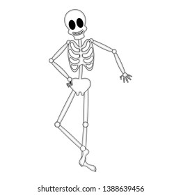 Isolated happy human skeleton cartoon image - Vector