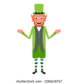 Isolated happy irish elf. Vector illustration design