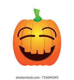 Isolated happy jack-o-lantern on a white background, Vector illustration