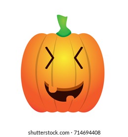 Isolated happy jack-o-lantern on a white background, Vector illustration