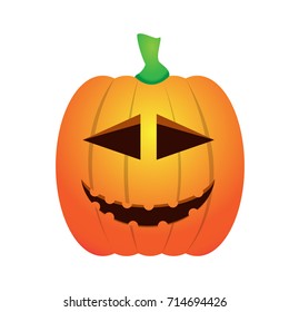 Isolated happy jack-o-lantern on a white background, Vector illustration