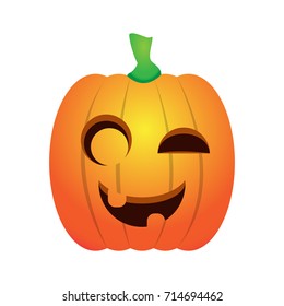 Isolated happy jack-o-lantern on a white background, Vector illustration
