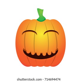 Isolated happy jack-o-lantern on a white background, Vector illustration