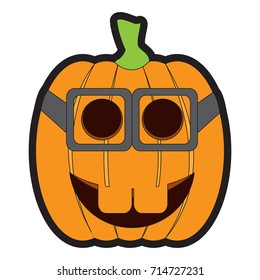 Isolated happy jack-o-lantern on a white background, Vector illustration