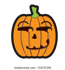 Isolated happy jack-o-lantern on a white background, Vector illustration