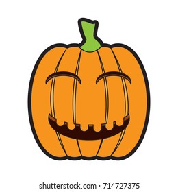 Isolated happy jack-o-lantern on a white background, Vector illustration