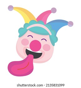 Aislado avatar de jester feliz con sombrero vector