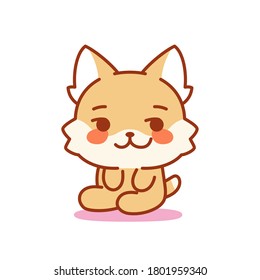 Isolated happy kitten. Cute emoji of a cat - Vector