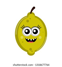 Isolated happy lemon cartoon. Vector illustration design