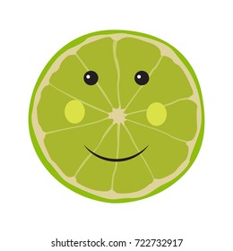 Isolated happy lemon on a white background, Vector illustration