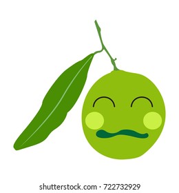 Isolated happy lemon on a white background, Vector illustration