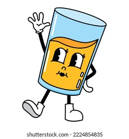 Isolated happy lemonade groovy traditional cartoon Vector
