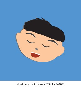 Isolated happy little boy face Vector illustration