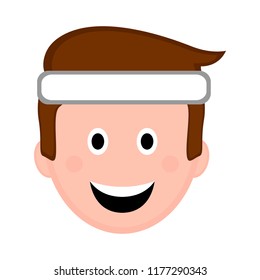 Isolated happy man avatar