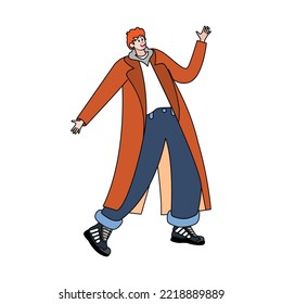 Isolated happy man dancing Hobby Vector