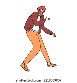 Isolated happy man dancing Hobby Vector