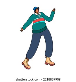 Isolated happy man dancing Hobby Vector