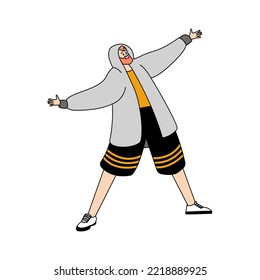 Isolated happy man dancing Hobby Vector