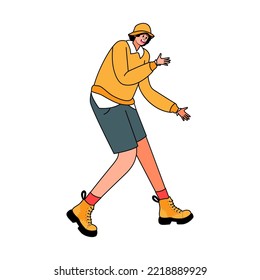 Isolated happy man dancing Hobby Vector
